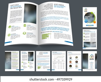 Creative brochure cover design presentation, Professional template layout with infographic elements and space for images, Vector flyers set for Business concept.