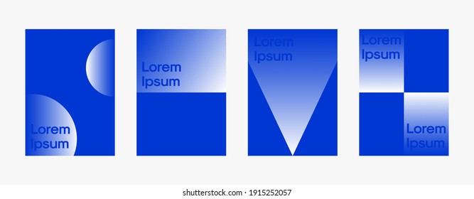 Creative Brochure Cover or Event Poster Template with Abstract Fading Geometric Pattern Background. Modern Vector Design Template Set for Typography Poster or Brochure in A4 Pages