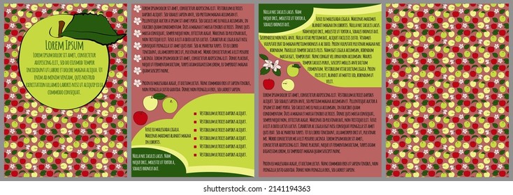 Creative brochure design, booklet. A apple template that includes the cover, back and inner pages.