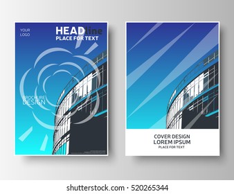 Creative brochure design. Color flyer template, blue leaflet layout. Beautiful magazine cover. Book cover