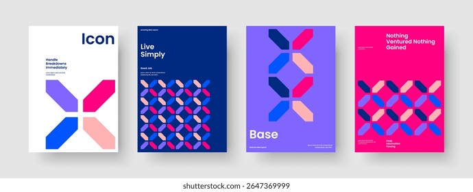 Diseño creativo de folletos. Diseño geométrico de la presentación del negocio. Plantilla de volante aislado. Antecedentes. Cartel. Portada de libro. Anuncio. Informe. Identidad de marca. Cuaderno. Boletín informativo. Diario. Cartera