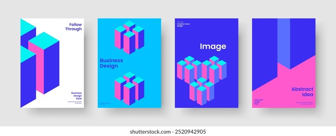Design de folheto criativo. Modelo de Panfleto Isolado. Layout de banner geométrico. Apresentação de negócios. Histórico. Cartaz. Capa de Livro. Relatório. Catálogo. Carteira. Diário. Publicidade. Revista