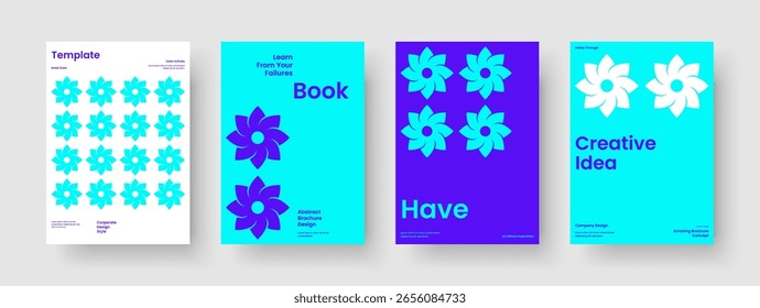 Design de folheto criativo. Modelo de cartaz moderno. Disposição Geométrica Da Capa Do Livro. Panfleto. Histórico. Relatório. Faixa. Apresentação de negócios. Folheto informativo. Notebook. Identidade da marca. Catálogo. Panfleto