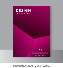 Creative brochure design template with purple colour, A4 size template can use for Cover design, Annual report, company Profile Cover, Booklet and Catalog Cover. Vector eps 10
