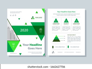 Diseño de folleto creativo. Informe anual, volante, revista, plantilla de negocio, fondo abstracto