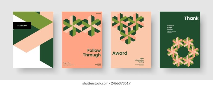 Diseño de folleto creativo. Plantilla de portada de libro aislada. Diseño de informe geométrico. Presentación empresarial. Volante. Cartel. Anuncio. Antecedentes. Publicidad. Handbill. Identidad de marca. Portátil