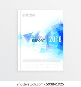 creative brochure template, annual report magazine cover design with abstract blue shapes