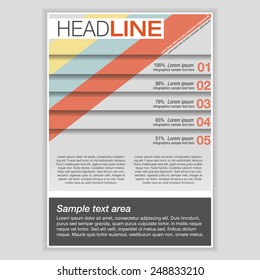 Creative Brochure Template Design with infographic chart. Abstract  Vector Flyer, Pamphlet, Leaflet layout for marketing, advertising and Flat style web site banners, Posters, Placards.