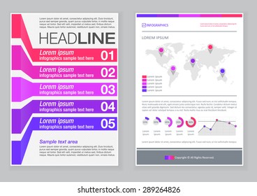 Creative Brochure Template Design with infographic chart. Abstract Vector Flyer, Pamphlet, Leaflet layout for marketing, advertising and Flat style web site banners, Posters, Placards.