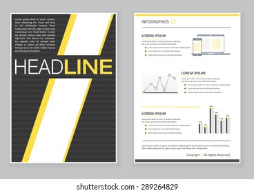 Creative Brochure Template Design with infographic chart. Abstract Vector Flyer, Pamphlet, Leaflet layout for marketing, advertising and Flat style web site banners, Posters, Placards.