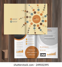 Creative brochure template design with round pattern element. Cover layout