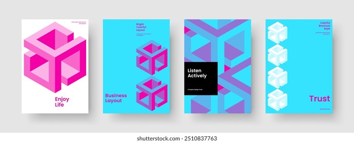 Plantilla de folleto creativo. Diseño de portada de libro aislado. Diseño moderno de presentación de negocios. Anuncio. Cartel. Informe. Antecedentes. Volante. Catálogo. Cuaderno. Diario. Manual. Identidad de marca