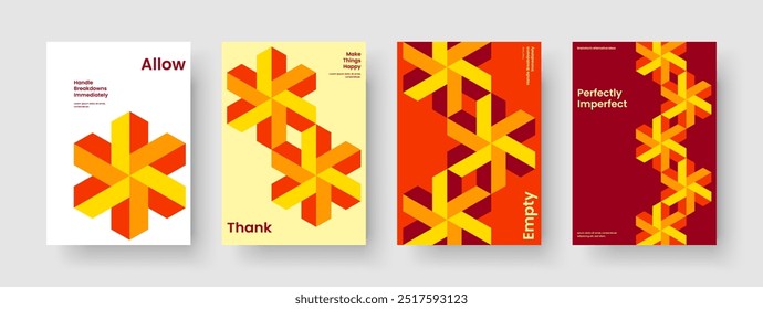 Plantilla de folleto creativo. Diseño de presentación empresarial aislado. Diseño geométrico del cartel. Informe. Volante. Anuncio. Portada de libro. Antecedentes. Folleto. Catálogo. Cuaderno. Identidad de marca. Manual