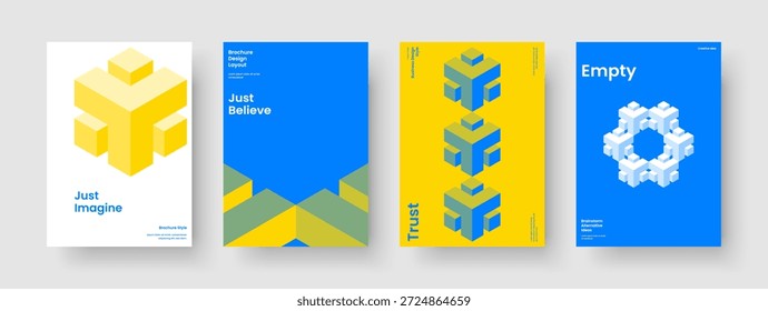 Modelo de publicação criativa. Layout de cartaz isolado. Design moderno de banner. Relatório. Apresentação de negócios. Histórico. Panfleto. Capa de Livro. Boletim informativo. Carteira. Publicidade. Identidade da marca. Panfleto