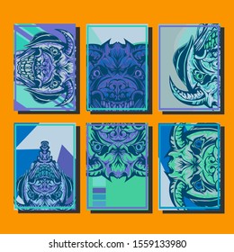 Creative brochure templates with colorful devil elements. Covers design templates for flyer, leaflet, brochure, report, presentation, advertising, magazine.