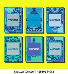 Creative brochure templates with colorful devil elements. Covers design templates for flyer, leaflet, brochure, report, presentation, advertising, magazine.