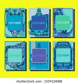 Creative brochure templates with colorful devil elements. Covers design templates for flyer, leaflet, brochure, report, presentation, advertising, magazine.