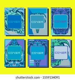 Creative brochure templates with colorful devil elements. Covers design templates for flyer, leaflet, brochure, report, presentation, advertising, magazine.