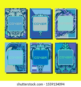 Creative brochure templates with colorful devil elements. Covers design templates for flyer, leaflet, brochure, report, presentation, advertising, magazine.