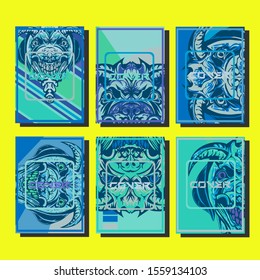 Creative brochure templates with colorful devil elements. Covers design templates for flyer, leaflet, brochure, report, presentation, advertising, magazine.