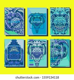 Creative brochure templates with colorful devil elements. Covers design templates for flyer, leaflet, brochure, report, presentation, advertising, magazine.