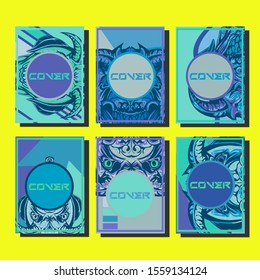 Creative brochure templates with colorful devil elements. Covers design templates for flyer, leaflet, brochure, report, presentation, advertising, magazine.
