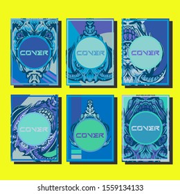 Creative brochure templates with colorful devil elements. Covers design templates for flyer, leaflet, brochure, report, presentation, advertising, magazine.