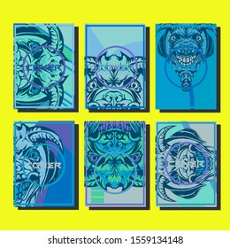 Creative brochure templates with colorful devil elements. Covers design templates for flyer, leaflet, brochure, report, presentation, advertising, magazine.