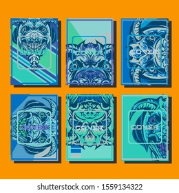Creative brochure templates with colorful devil elements. Covers design templates for flyer, leaflet, brochure, report, presentation, advertising, magazine.