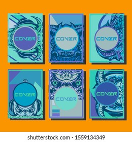 Creative brochure templates with colorful devil elements. Covers design templates for flyer, leaflet, brochure, report, presentation, advertising, magazine.