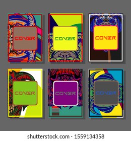 Creative brochure templates with colorful devil elements. Covers design templates for flyer, leaflet, brochure, report, presentation, advertising, magazine.