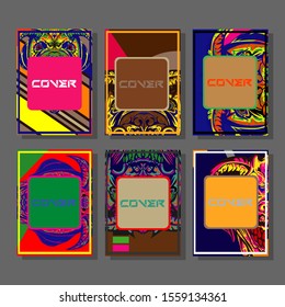 Creative brochure templates with colorful devil elements. Covers design templates for flyer, leaflet, brochure, report, presentation, advertising, magazine.