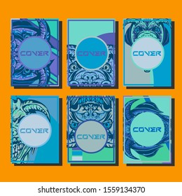 Creative brochure templates with colorful devil elements. Covers design templates for flyer, leaflet, brochure, report, presentation, advertising, magazine.