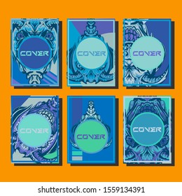 Creative brochure templates with colorful devil elements. Covers design templates for flyer, leaflet, brochure, report, presentation, advertising, magazine.