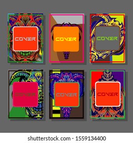 Creative brochure templates with colorful devil elements. Covers design templates for flyer, leaflet, brochure, report, presentation, advertising, magazine.