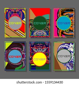 Creative brochure templates with colorful devil elements. Covers design templates for flyer, leaflet, brochure, report, presentation, advertising, magazine.