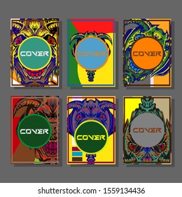 Creative brochure templates with colorful devil elements. Covers design templates for flyer, leaflet, brochure, report, presentation, advertising, magazine.