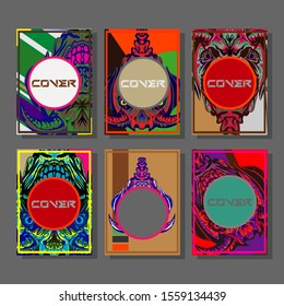 Creative brochure templates with colorful devil elements. Covers design templates for flyer, leaflet, brochure, report, presentation, advertising, magazine.