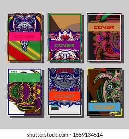 Creative brochure templates with colorful devil elements. Covers design templates for flyer, leaflet, brochure, report, presentation, advertising, magazine.