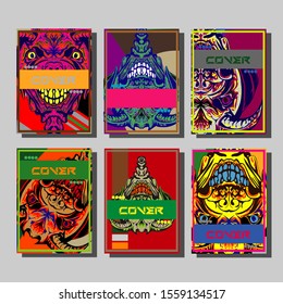 Creative brochure templates with colorful devil elements. Covers design templates for flyer, leaflet, brochure, report, presentation, advertising, magazine.
