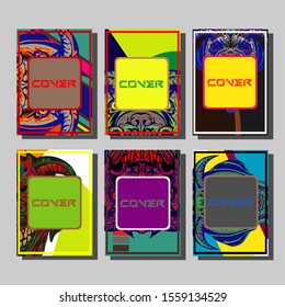 Creative brochure templates with colorful devil elements. Covers design templates for flyer, leaflet, brochure, report, presentation, advertising, magazine.