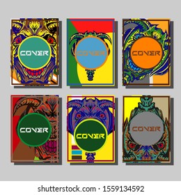 Creative brochure templates with colorful devil elements. Covers design templates for flyer, leaflet, brochure, report, presentation, advertising, magazine.
