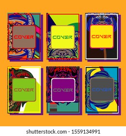 Creative brochure templates with colorful devil elements. Covers design templates for flyer, leaflet, brochure, report, presentation, advertising, magazine.