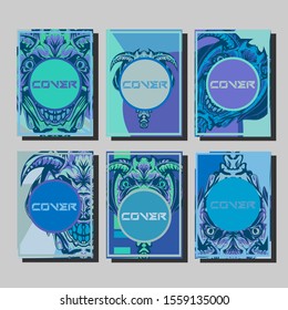 Creative brochure templates with colorful devil elements. Covers design templates for flyer, leaflet, brochure, report, presentation, advertising, magazine.