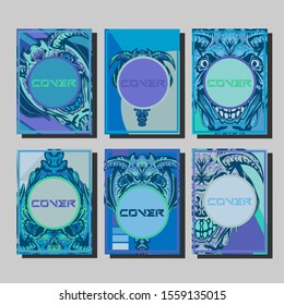 Creative brochure templates with colorful devil elements. Covers design templates for flyer, leaflet, brochure, report, presentation, advertising, magazine.