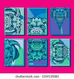 Creative brochure templates with colorful devil elements. Covers design templates for flyer, leaflet, brochure, report, presentation, advertising, magazine.