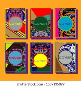 Creative brochure templates with colorful devil elements. Covers design templates for flyer, leaflet, brochure, report, presentation, advertising, magazine.