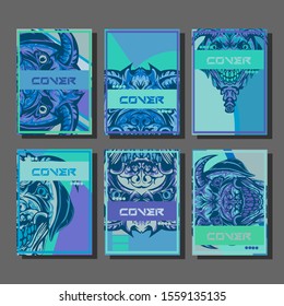 Creative brochure templates with colorful devil elements. Covers design templates for flyer, leaflet, brochure, report, presentation, advertising, magazine.