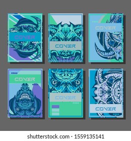 Creative brochure templates with colorful devil elements. Covers design templates for flyer, leaflet, brochure, report, presentation, advertising, magazine.