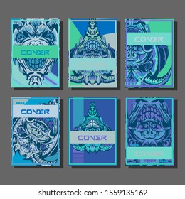 Creative brochure templates with colorful devil elements. Covers design templates for flyer, leaflet, brochure, report, presentation, advertising, magazine.